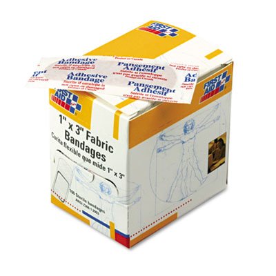 First Aid Only Fabric Bandages, 1" x 3", 100/Box FAOG122