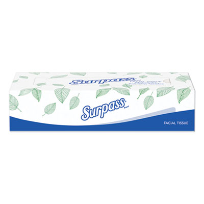 Surpass Facial Tissue, 2-Ply, White, Flat Box, 100 Sheets/Box, 30 Boxes/Carton KCC21340