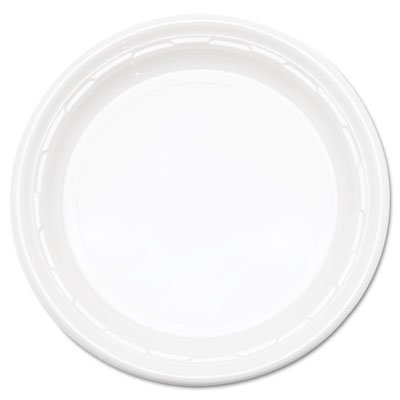 Famous Service Plastic Dinnerware, Plate, 9", White, 125/Pack, 4 Packs/Carton DCC9PWF