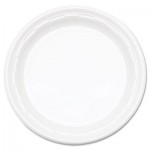 Famous Service Plastic Dinnerware, Plate, 9", White, 125/Pack, 4 Packs/Carton DCC9PWF