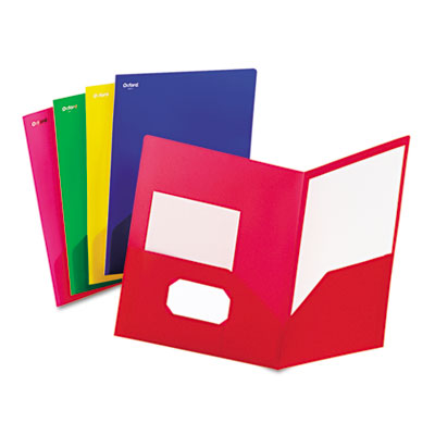 Oxford 99810EE Fashion PolyPort Twin-Pocket Portfolio, Polypropylene, Assorted, 25/Box OXF99810