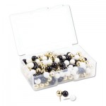 U Brands 3084U06-24 Fashion Sphere Push Pins, Plastic, Assorted, 7/16", 200/Pack UBR3084U0624