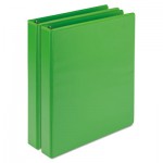 Samsill Fashion View Binder, Round Ring, 11 x 8-1/2, 1" Capacity, Lime, 2/Pack SAMU86378