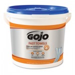 GOJO 6299-02 FAST TOWELS Hand Cleaning Towels, 9 x 10, White, 225/Bucket, 2 Buckets/Carton GOJ629902CT