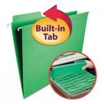 Smead FasTab Hanging File Folders, Letter, Green, 20/Box SMD64098