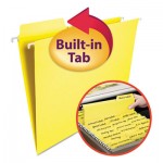 Smead FasTab Hanging File Folders, Letter, Yellow, 20/Box SMD64097