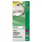 Avery File Folder Labels on Mini Sheets, 2/3 x 3 7/16, White, 300/Pack AVE2181