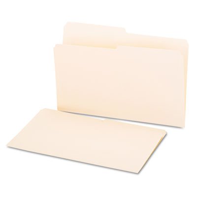 UNV15112 File Folders, 1/2 Cut, One-Ply Top Tab, Legal, Manila, 100/Box UNV15112