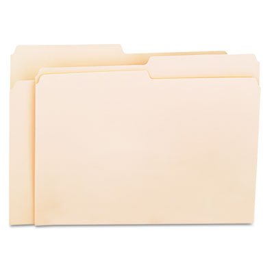 UNV12112 File Folders, 1/2 Cut, One-Ply Top Tab, Letter, Manila, 100/Box UNV12112