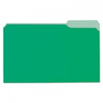 UNV10522 File Folders, 1/3 Cut One-Ply Tab, Legal, Bright Green/Light Green, 100/Box UNV10522