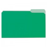 UNV10522 File Folders, 1/3 Cut One-Ply Tab, Legal, Bright Green/Light Green, 100/Box UNV10522