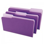 UNV10525 File Folders, 1/3 Cut One-Ply Top Tab, Legal, Violet/Light Violet, 100/Box UNV10525