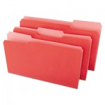 UNV10523 File Folders, 1/3 Cut One-Ply Top Tab, Legal, Red/Light Red, 100/Box UNV10523