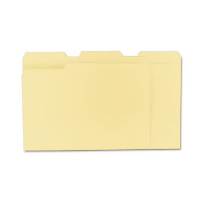 UNV12113 File Folders, 1/3 Cut Assorted, One-Ply Top Tab, Letter, Manila, 100/Box UNV12113