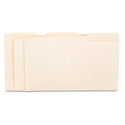 UNV15113 File Folders, 1/3 Cut Assorted, One-Ply Top Tab, Legal, Manila, 100/Box UNV15113
