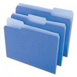 UNV10501 File Folders, 1/3 Cut One-Ply Top Tab, Letter, Blue/Light Blue, 100/Box UNV10501