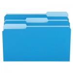 UNV10521 File Folders, 1/3 Cut One-Ply Top Tab, Legal, Blue/Light Blue, 100/Box UNV10521