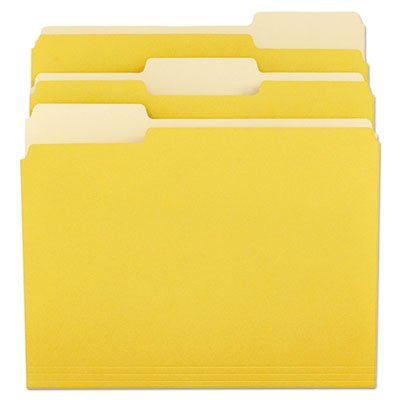 UNV10504 File Folders, 1/3 Cut One-Ply Top Tab, Letter, Yellow/Light Yellow, 100/Box UNV10504