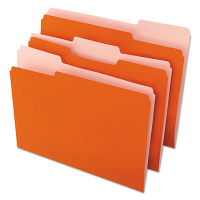 UNV10507 File Folders, 1/3 Cut One-Ply Top Tab, Letter, Orange/Light Orange, 100/Box UNV10507
