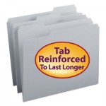 Smead File Folders, 1/3 Cut, Reinforced Top Tab, Letter, Gray, 100/Box SMD12334