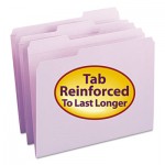 Smead File Folders, 1/3 Cut, Reinforced Top Tab, Letter, Lavender, 100/Box SMD12434