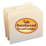 Smead File Folders, 1/3 Cut Assorted, Reinforced Top Tab, Letter, Manila, 100/Box SMD10334