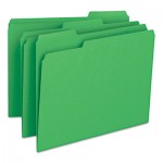 Smead File Folders, 1/3 Cut Top Tab, Letter, Green, 100/Box SMD12143