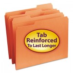 Smead File Folders, 1/3 Cut, Reinforced Top Tab, Letter, Orange, 100/Box SMD12534