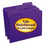 Smead File Folders, 1/3 Cut, Reinforced Top Tab, Letter, Purple, 100/Box SMD13034