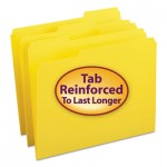 Smead File Folders, 1/3 Cut, Reinforced Top Tab, Letter, Yellow, 100/Box SMD12934