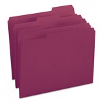 Smead File Folders, 1/3 Cut Top Tab, Letter, Maroon, 100/Box SMD13093
