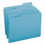 Smead File Folders, 1/3 Cut Top Tab, Letter, Teal, 100/Box SMD13143