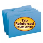 Smead File Folders, 1/3 Cut, Reinforced Top Tab, Legal, Blue, 100/Box SMD17034