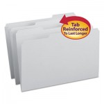 Smead File Folders, 1/3 Cut, Reinforced Top Tab, Legal, Gray, 100/Box SMD17334