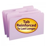 Smead File Folders, 1/3 Cut, Reinforced Top Tab, Legal, Lavender, 100/Box SMD17434