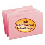 Smead File Folders, 1/3 Cut, Reinforced Top Tab, Legal, Pink,100/Box SMD17634