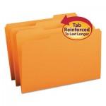 Smead File Folders, 1/3 Cut, Reinforced Top Tab, Legal, Orange, 100/Box SMD17534