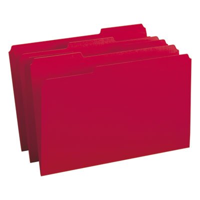 Smead File Folders, 1/3 Cut Top Tab, Legal, Red, 100/Box SMD17743