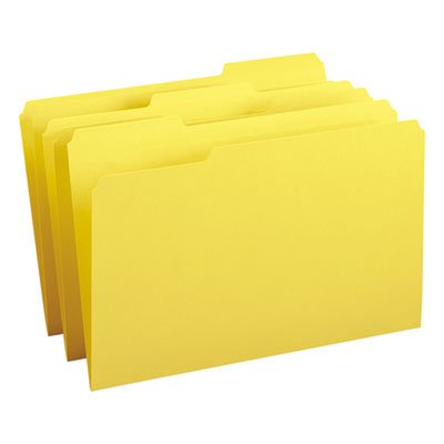 Smead File Folders, 1/3 Cut Top Tab, Legal, Yellow, 100/Box SMD17943