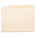 UNV12115 File Folders, 1/5 Cut Assorted, One-Ply Top Tab, Letter, Manila, 100/Box UNV12115