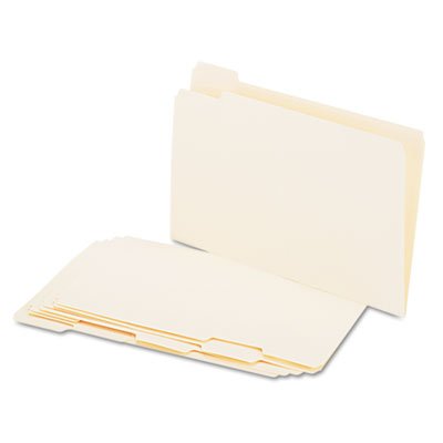 UNV15115 File Folders, 1/5 Cut Assorted, One-Ply Top Tab, Legal, Manila, 100/Box UNV15115