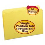 Smead File Folders, Straight Cut, Reinforced Top Tab, Legal, Yellow, 100/Box SMD17910