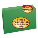 Smead File Folders, Straight Cut, Reinforced Top Tab, Legal, Green, 100/Box SMD17110