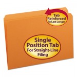 Smead File Folders, Straight Cut, Reinforced Top Tab, Legal, Orange, 100/Box SMD17510