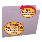 Smead File Folders, Straight Cut, Reinforced Top Tab, Letter, Lavender, 100/Box SMD12410