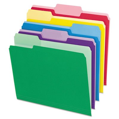 Pendaflex File Folders with Erasable Tabs, 1/3 Cut Top Tab, Letter, Assorted, 30/Pack PFX84370
