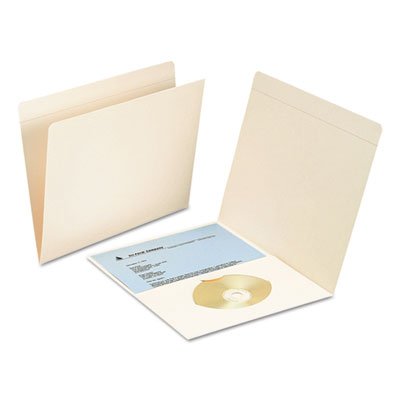 Smead File Folders with Media Pocket, Straight Top Tab, Letter, Manila, 50/Box SMD10315