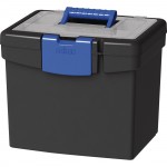 Storex File Storage Box, XL Storage Lid, Black/Blue (2 units/pack) 61415B02C