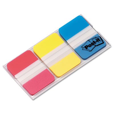 Post-It Tabs 686RYB File Tabs, 1 x 1 1/2, Assorted Primary Colors, 66/Pack MMM686RYB