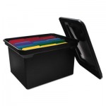 Advantus File Tote with Lid, Letter/Legal Files, 14.13" x 18" x 10.75", Black AVT34052